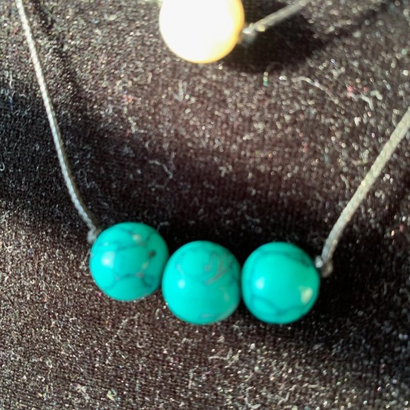 Boho Puka choker and turquoise necklace set - Picture 3 of 5